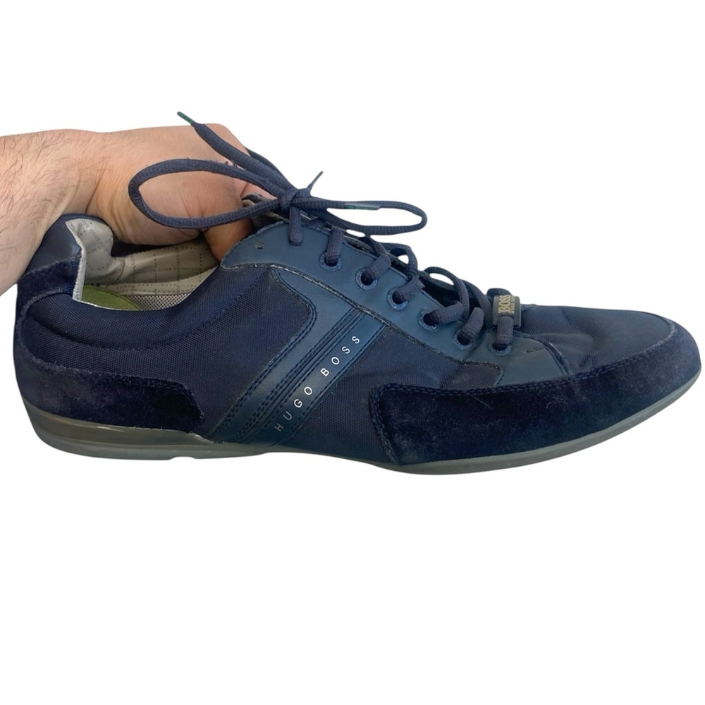 Hugo Boss Shoes Mens Size 12 EU 46 Blue Sneaker Driver Low Top Casual Spacit